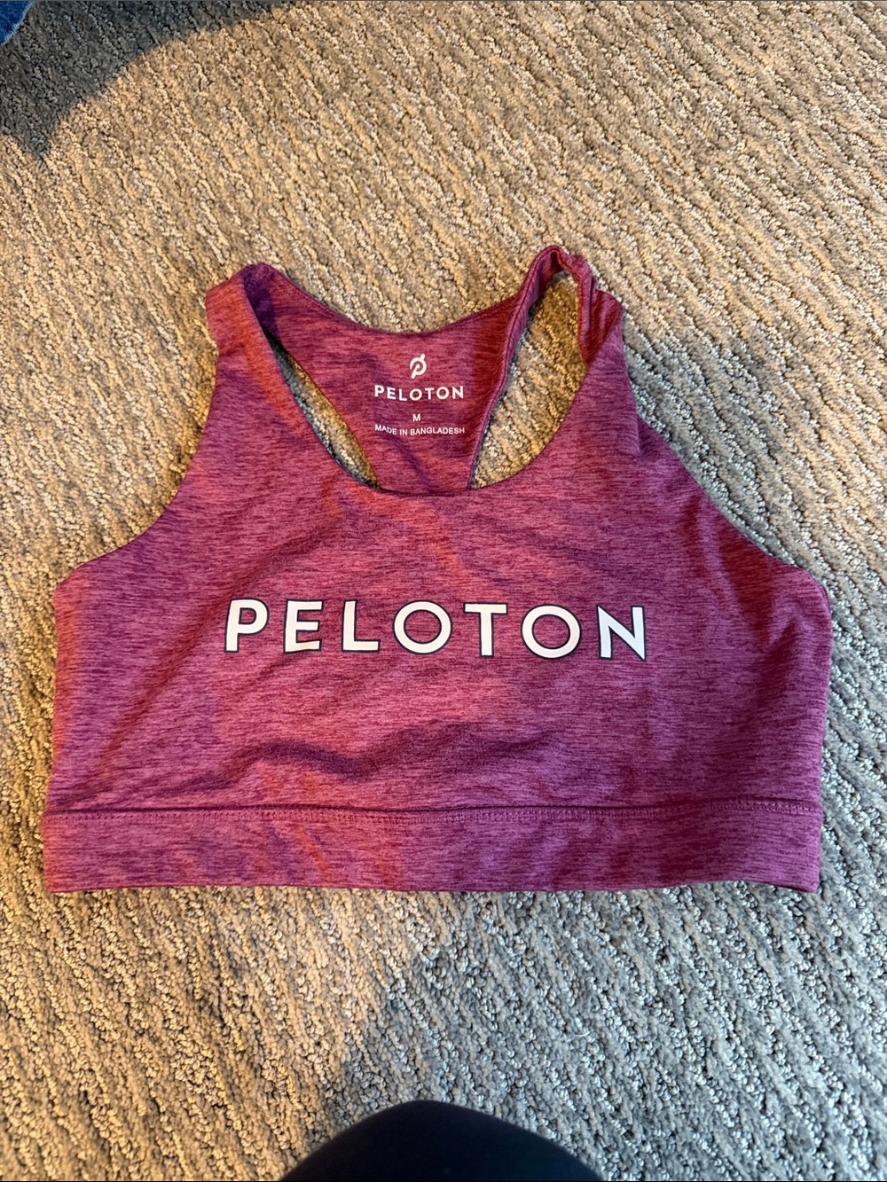 Peloton Women's Heathered Berry Sports Bra with Logo